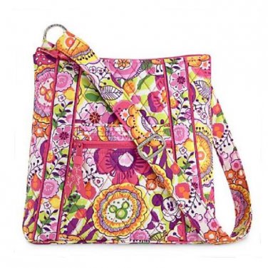 Vera Bradley Disney Hipster Pink Handbag Purse Mickey Minnie Boucing Bouquet