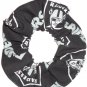 Los Angeles Raiders Football Black Fabric Hair Scrunchie Scrunchies NFL