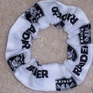 LA Raiders Football White Fabric Hair Scrunchie Scrunchies NFL