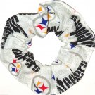 Pittsburgh Steelers Football White Fabric Hair Scrunchie Scrunchies NFL