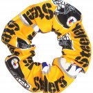Pittsburgh Steelers Gold Football Fabric Hair Scrunchies Scrunchie NFL
