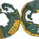 2 Green bay Packers Green Fabric Mini Hair Scrunchies Scrunchie NFL