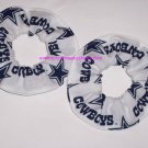 2 Dallas Cowboys Football White Fabric Hair Scrunchies Scrunchie NFL
