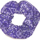 Purple Bandana Print Fabric Hair Scrunchie Scrunchies By Sherry Purple Bandana Print Fabric Hair Scrunchie Scrunchies By Sherry