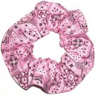 Pink Bandana Print Fabric Hair Scrunchie Scrunchies By Sherry Pink Bandana Print Fabric Hair Scrunchie Scrunchies By Sherry