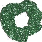 Green Bandana Print Fabric Hair Scrunchie Scrunchies By Sherry