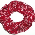 Red Bandana Print Fabric Hair Scrunchie Scrunchies By Sherry Red Bandana Print Fabric Hair Scrunchie Scrunchies By Sherry