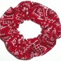 Red Bandana Print Fabric Hair Scrunchie Scrunchies By Sherry