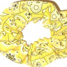 Light Yellow Bandana Print Fabric Hair Scrunchie Scrunchies By Sherry