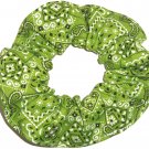 Lime Green Bandana Print Fabric Hair Scrunchie Scrunchies By Sherry