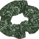 Hunter Green Bandana Print Fabric Hair Scrunchie Scrunchies By Sherry