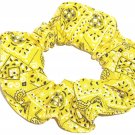 Yellow Bandana Print Fabric Hair Scrunchie Scrunchies By Sherry