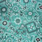 Aqua Gray Bandana Print Fabric Hair Scrunchie Scrunchies By Sherry