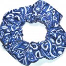 Blue Black White Paisley Print Fabric Hair Scrunchie Scrunchies By Sherry Blue Black White Paisley Print Fabric Hair Scrunchie Scrunchies By Sherry