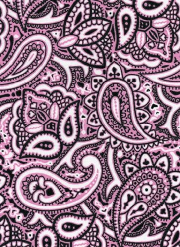 Pink Black White Paisley Print Fabric Hair Scrunchie Scrunchies By Sherry