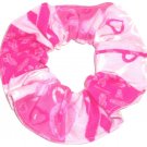 Pink Ribbon Breast Cancer Awareness Patchwork Flannel Fabric Hair Scrunchie Scrunchies