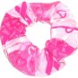 Pink Ribbon Breast Cancer Awareness Patchwork Flannel Fabric Hair Scrunchie Scrunchies