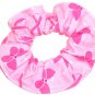 Pink Ribbon Breast Cancer Awareness Butterfly Flannel Fabric Hair Scrunchie Scrunchies