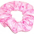 Pink Ribbon Breast Cancer Awareness Hearts Flannel Fabric Hair Scrunchie Scrunchies