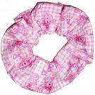 Pink Ribbon Breast Cancer Awareness Teddy Bears Fabric Hair Scrunchie Scrunchies