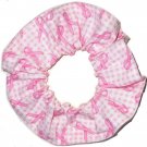 Pink Ribbon Breast Cancer Awareness Gingham Fabric Hair Scrunchie Scrunchies