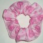 Pink Ribbon Breast Cancer Awareness on Hearts Flannel Fabric Hair Scrunchie Scrunchies