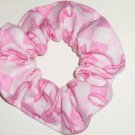 Pink Ribbon Breast Cancer Awareness Arglye Flannel Fabric Hair Scrunchie Scrunchies