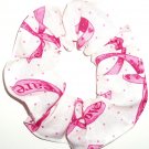 Pink Ribbon Breast Cancer Awareness Love White Fabric Hair Scrunchie Scrunchies
