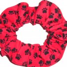Dog Paw Prints Black on Red Fabric Hair Ties Scrunchie Scrunchies by Sherry Dog Paw Prints Black on Red Fabric Hair Ties Scrunchie Scrunchies by Sherry