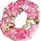 Puppies on Pink Floral Fabric Hair Ties Scrunchie Scrunchies by Sherry Puppies on Pink Floral Fabric Hair Ties Scrunchie Scrunchies by Sherry