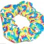 Dog Paw Prints Bones Tie Dye Fabric Hair Ties Scrunchie Scrunchies by Sherry