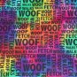 Dog Words Rainbow Tie Dyed Fabric Hair Ties Scrunchie Scrunchies by Sherry