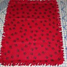 Paw Prints Black on Red Fleece Baby Pet Lap Blanket
