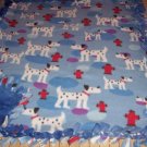 Dalmatians on Blue Fleece Baby Pet Lap Blanket