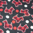 Scottie Dogs on Black Fleece Baby Pet Lap Blanket
