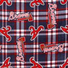Atlanta Braves Plaid Fleece Blanket Hand Tied Baby Pet Dog Lap MLB Baseball