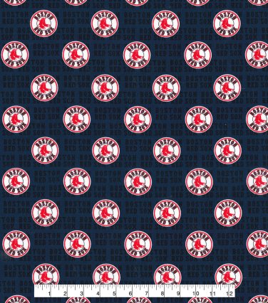 Boston Red Sox Mini Print Fabric Hair Ties Scrunchie Scrunchies by Sherry MLB Baseball