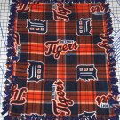 Detroit Tigers Plaid Fleece Blanket Hand Tied Baby Pet Dog Lap MLB Baseball