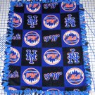 New York Mets Patchwork Fleece Blanket Hand Tied Baby Pet Dog Lap MLB Baseball