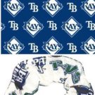 Tampa Bay Rays Baseball Fabric Hair Scrunchie Scrunchies MLB Set of 2