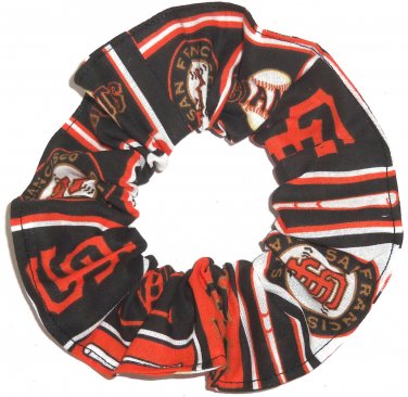 San Franciscon Giants Patchwork Fabric Hair Scrunchie Scrunchies by Sherry MLB Baseball