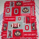 Ohio State Buckeyes Patchwork Fleece Blanket Hand Tied Baby Pet Dog Lap NCAA College