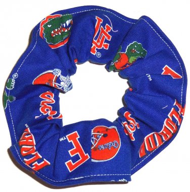 Florida Gators Blue Fabric Hair Ties Scrunchie Scrunchies by Sherry NCAA