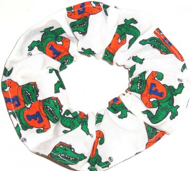 Florida Gators White Fabric Hair Scrunchie Scrunchies by Sherry NCAA