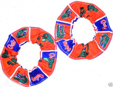 Florida Gators Fabric Mini Hair Scrunchies by Sherry Scrunchie NCAA Set of 2