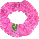 John Deere Pink Bandana Print Fabric Hair Scrunchie Scrunchies by Sherry