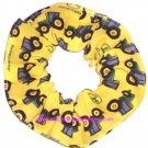 John Deere Tractors on Yellow Fabric Hair Scrunchie Scrunchies by Sherry