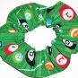 Pool Balls Billards Fabric Hair Ties Scrunchie Scrunchies by Sherry