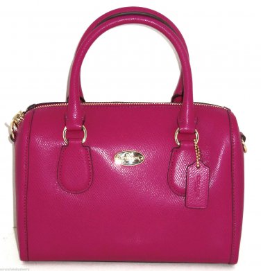 Coach Mini Bennett Bag Handbag Purse  Cranberry F33329 Crossgrain Leather