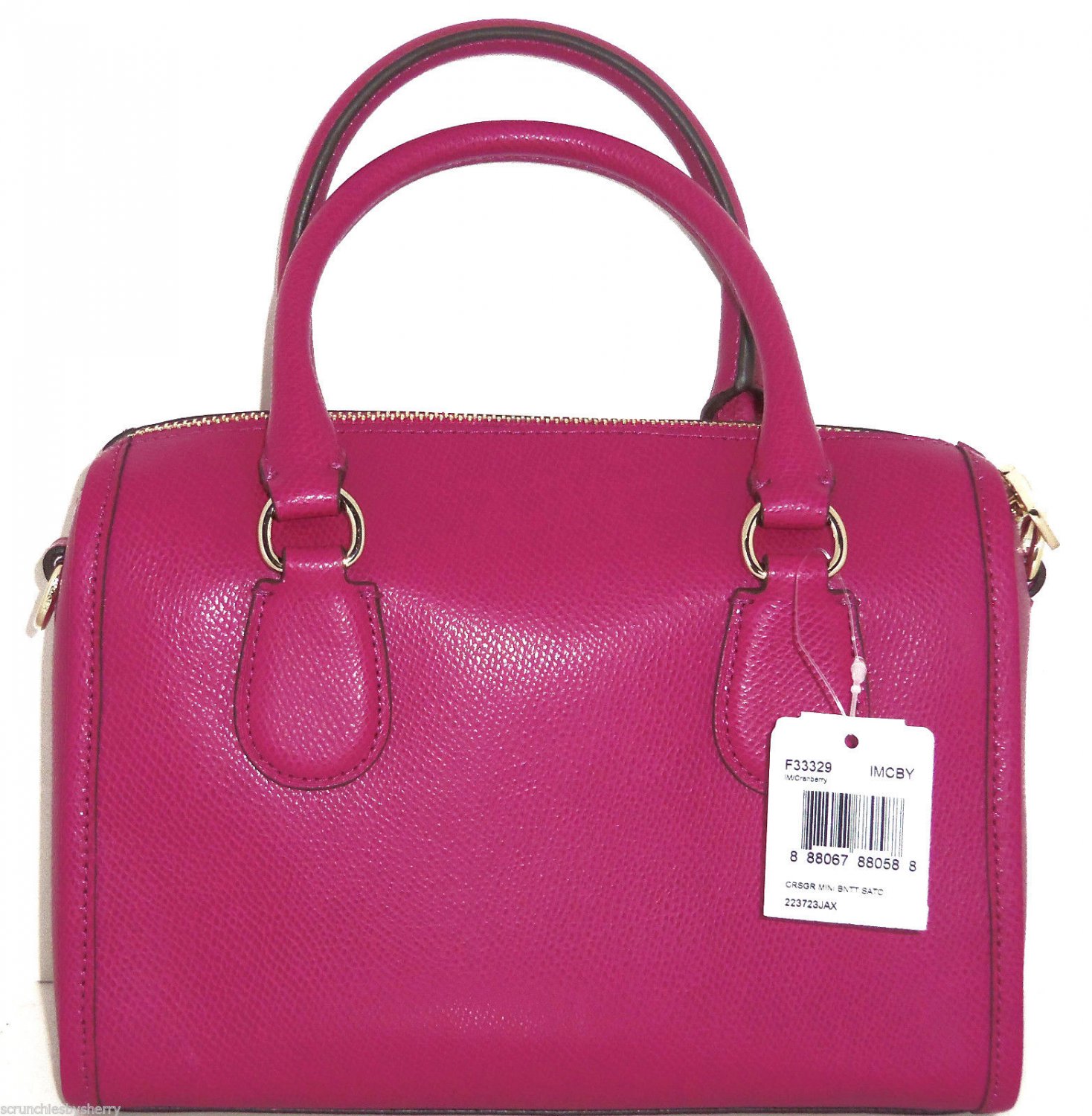 Coach Mini Bennett Bag Handbag Purse Cranberry F33329 Crossgrain Leather